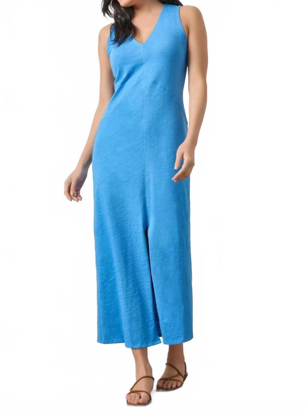 NEW LILLA P seamed maxi dress in regatta blue